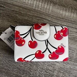 Coach White and Red Cherry Wallet